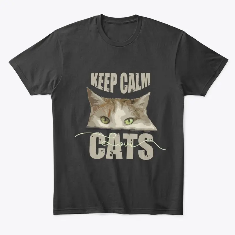 Keep calm love cats tshirt for cat lover